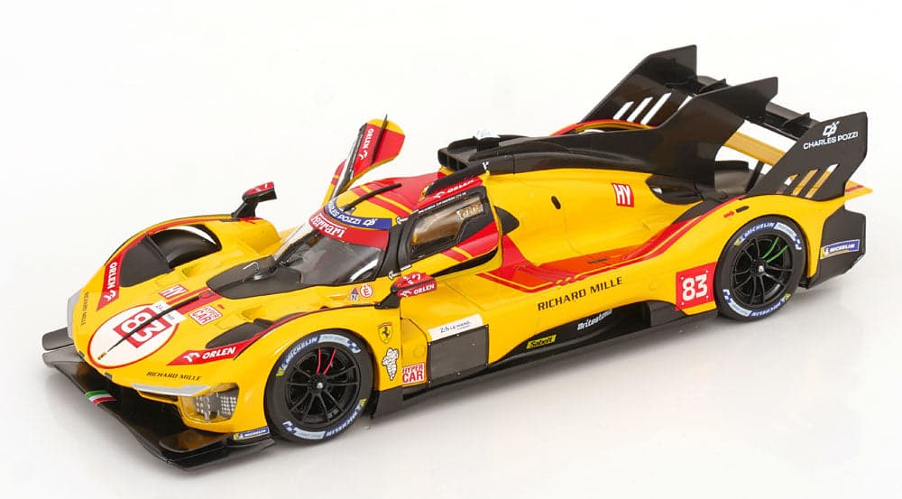 Macheta auto Ferrari 499P Sieger 24h Le Mans s Winner 2025  Kubica/Ye/Hanson Nr 83  1:18 BBurago - 3