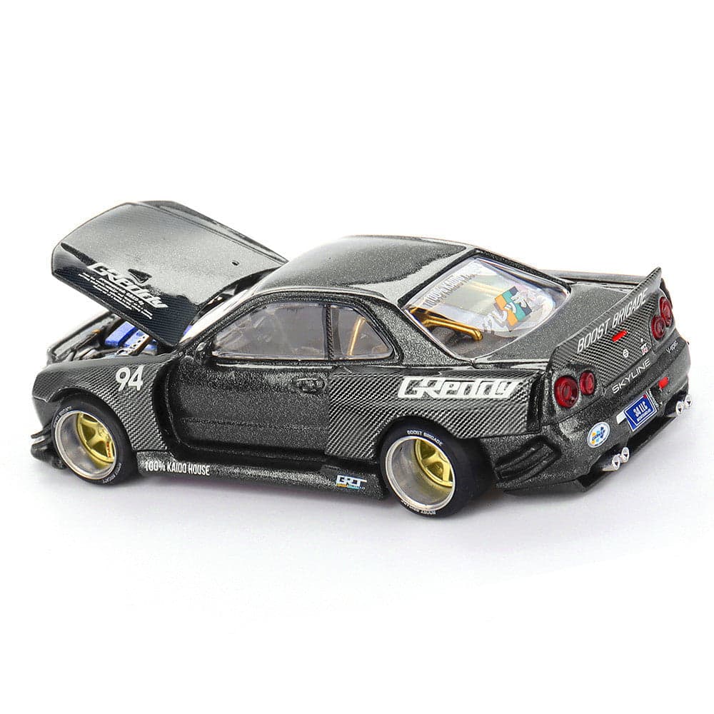 Macheta auto Nissan Skyline GT-R (R34) Kaido Works GReddy V2 1999 1:64 MIniGT /Kaido House - 2