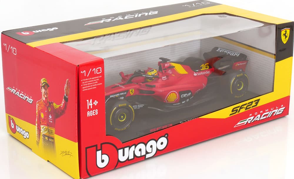Macheta auto Ferrari SF23 #16 Formula 1 2023 Charles Leclerc Monza GP  1:18 Bburago - 3