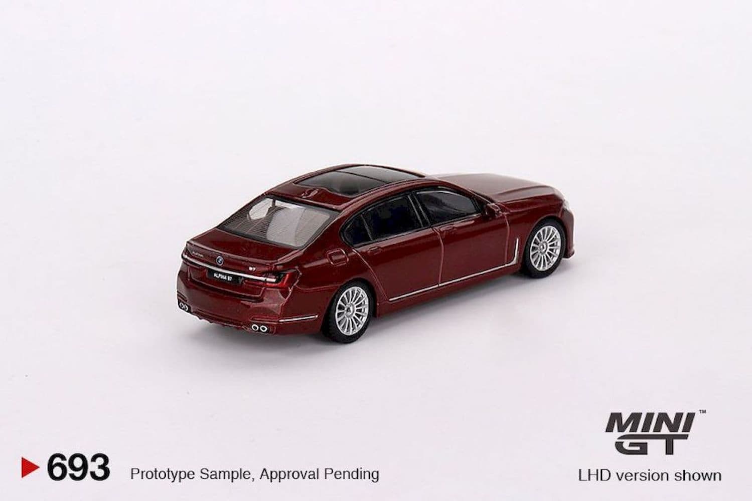 Macheta auto BMW Alpina B7 xDrive Aventurin Red 2023 (LHD) 1:64 MIniGT - 2