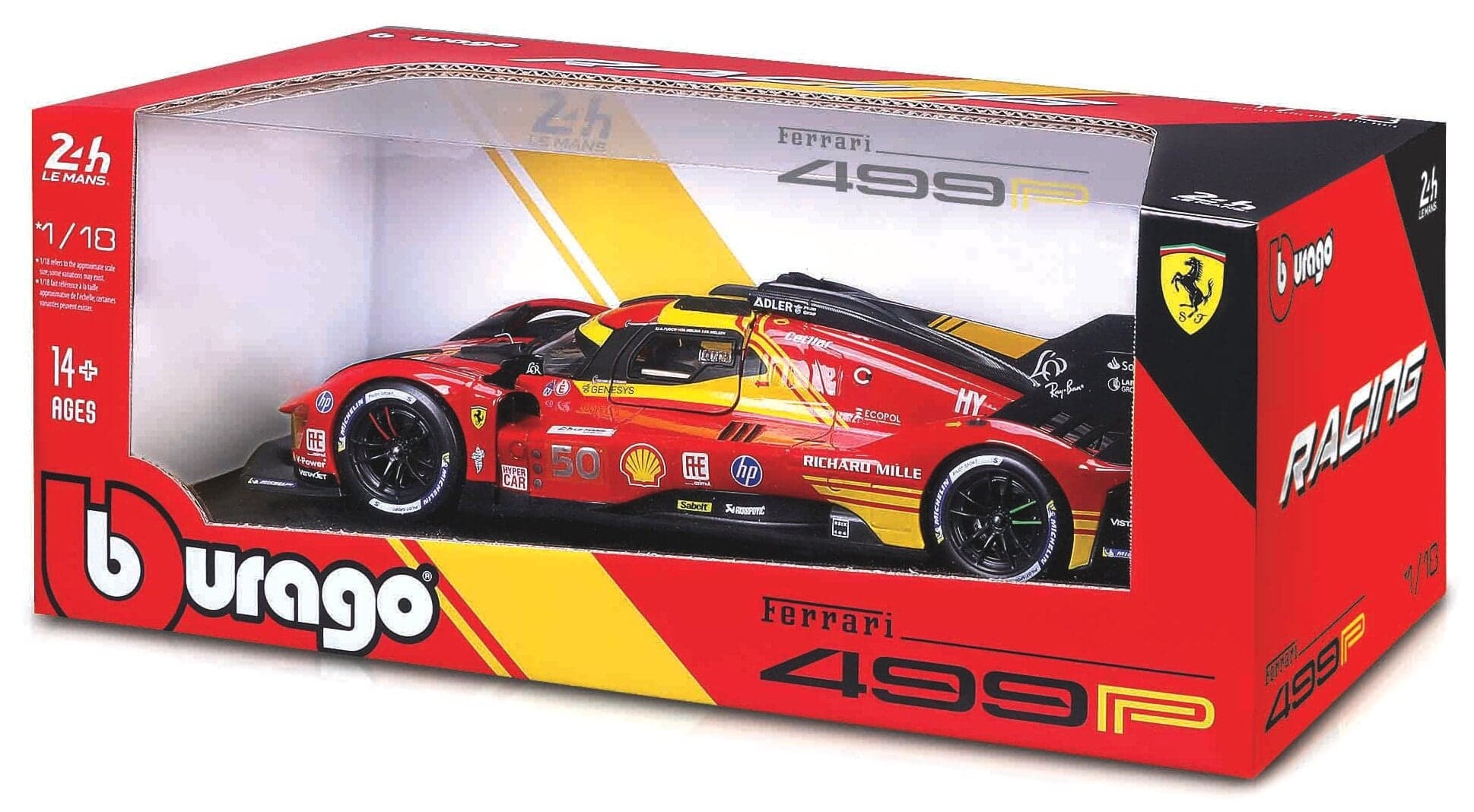 Macheta auto Ferrari 499P Nr 50 24 Le Mans Winner: FUOCO/MOLINA/NIELSEN (2024) 1:18 BBurago - 2
