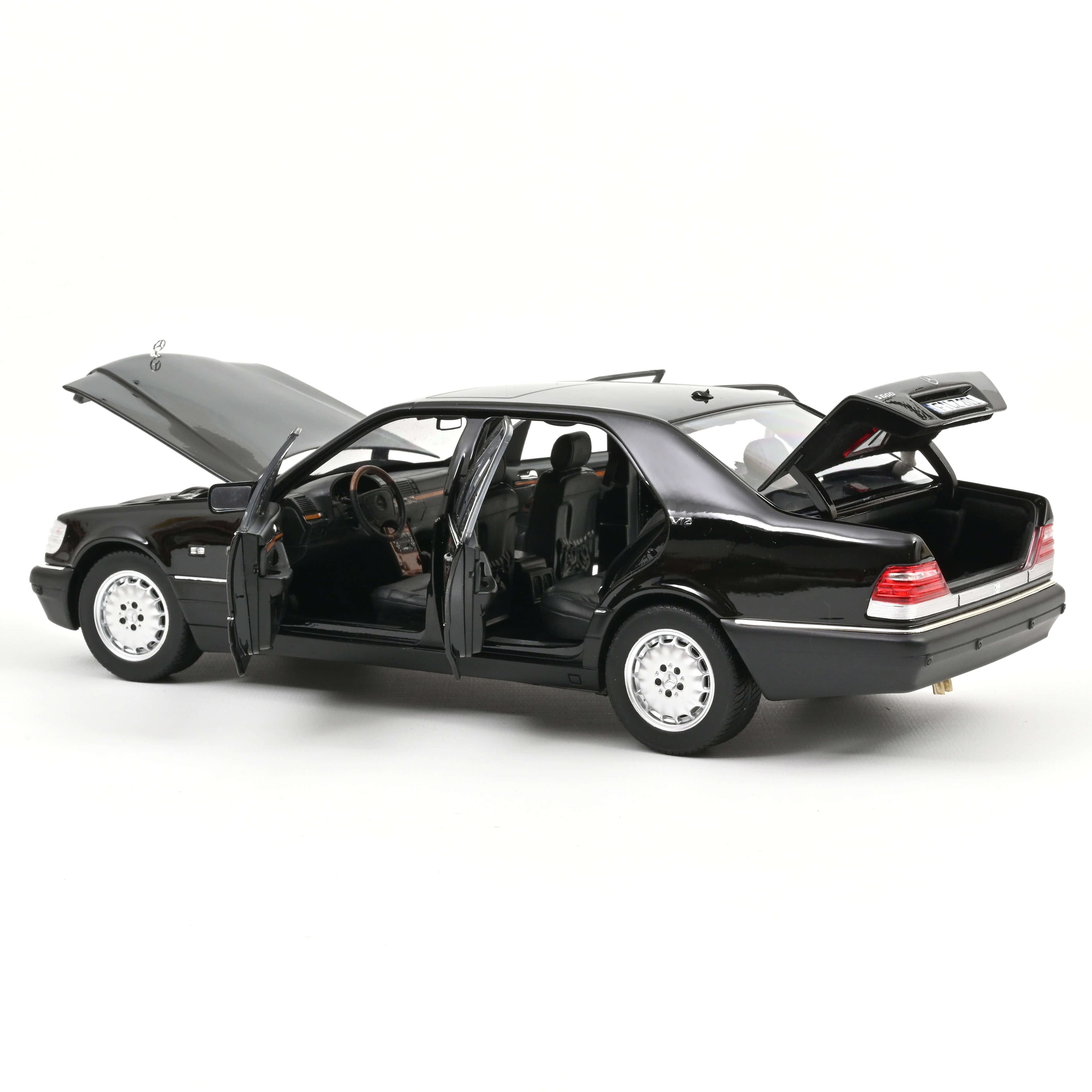Macheta auto Mercedes-Benz S600, Obsidian Black metallic, 1997 1:18 Norev - 2