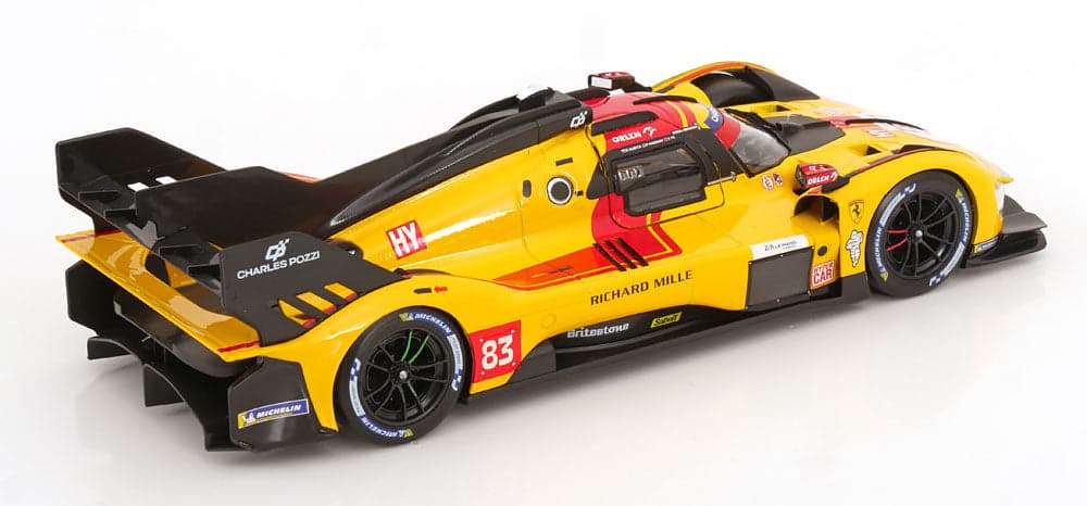Macheta auto Ferrari 499P Sieger 24h Le Mans s Winner 2025  Kubica/Ye/Hanson Nr 83  1:18 BBurago - 2