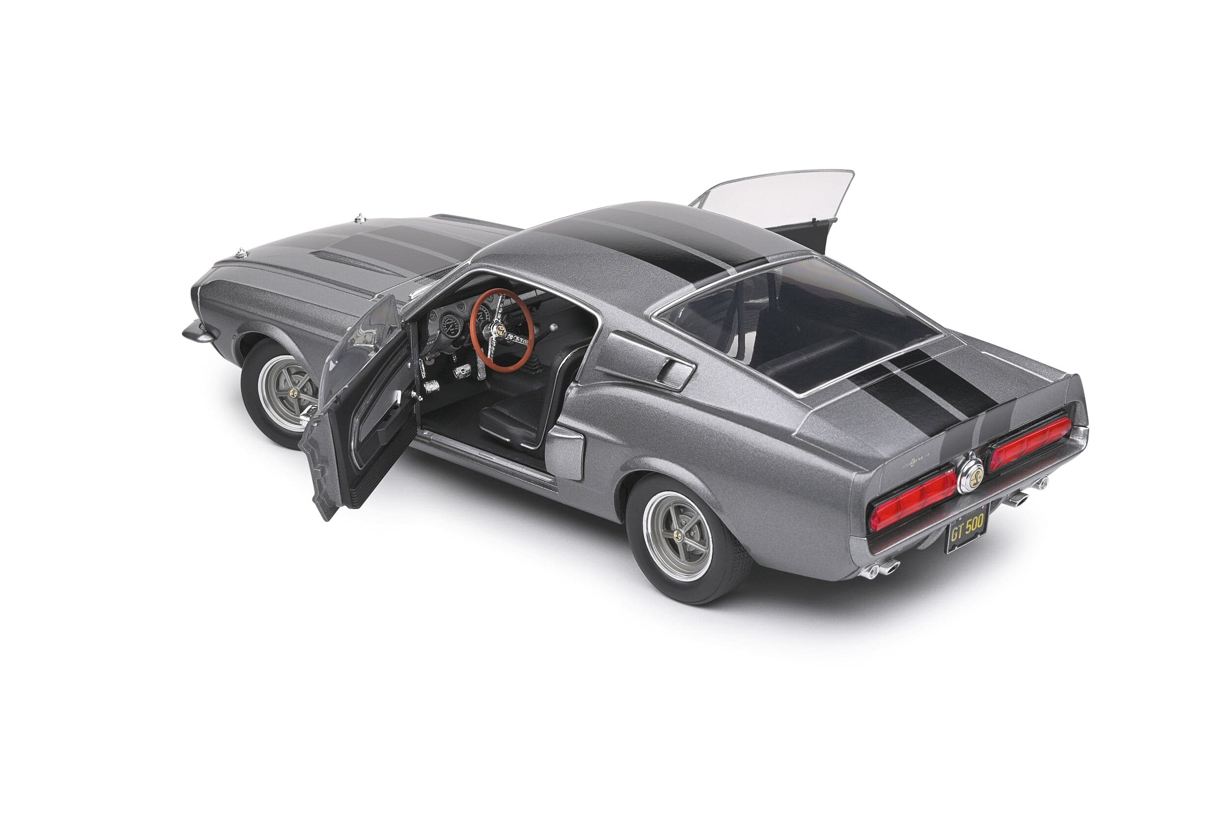Macheta auto Ford Shelby GT500  Gray & Black Stripes  1967 1:18 Solido - 3