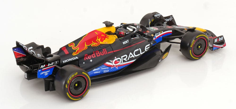 Macheta auto Red Bull Racing RB19 Austin F1 GP 2023 Max Verstappen 1:18 Bburago - 2
