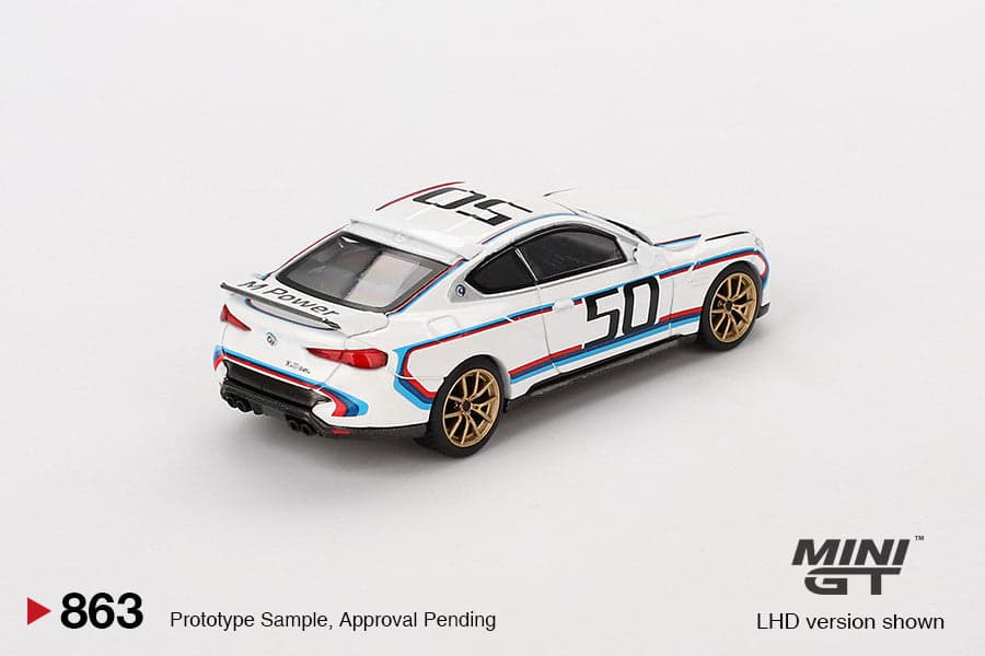 Macheta auto BMW M4 (G82) 3.0 CSL White 2023 (LHD) 1:64 MIniGT - 2