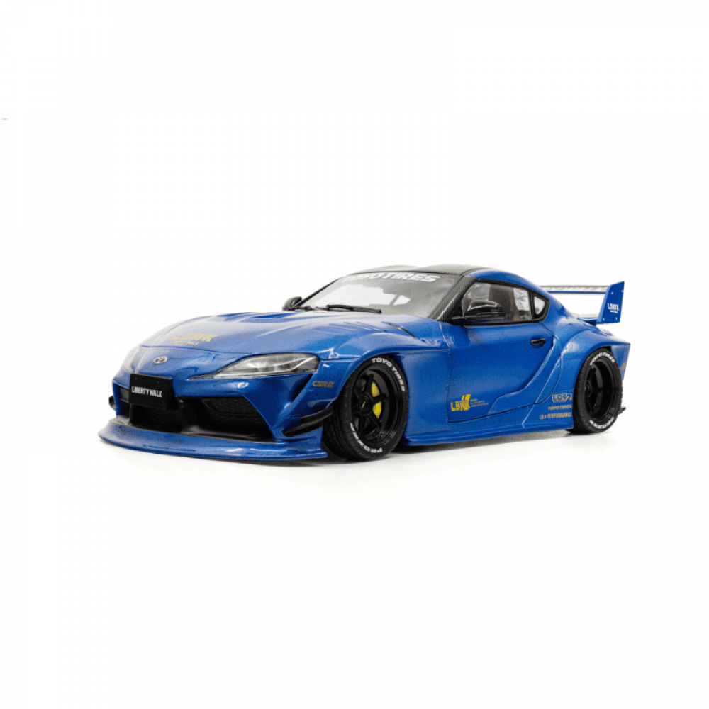 Macheta auto Toyota GR Supra Liberty Walk BodyKit Blue Metallic 2025 1:18 Solido