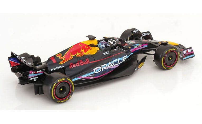 Macheta auto Red Bull Racing RB19 Miami F1 GP 2023 Max Verstappen 1:18 Bburago - 2