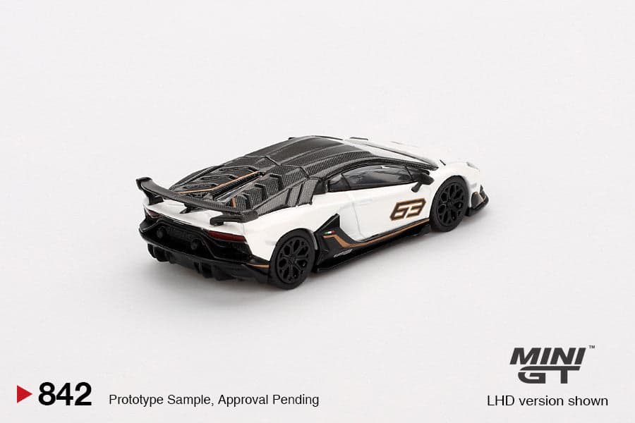 Macheta auto  Lamborghini Aventador SVJ 63 Bianco Asopo, 2022 (LHD) 1:64 MIniGT - 2
