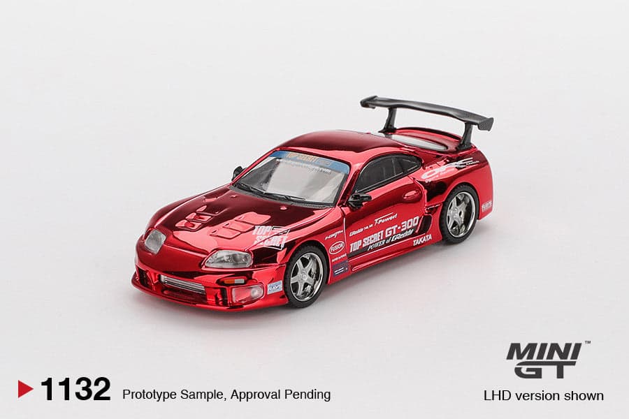 Macheta auto Toyota Supra (A80) Top Secret GT-300 Top Secret Red Chrome 2014 1:64 MIniGT