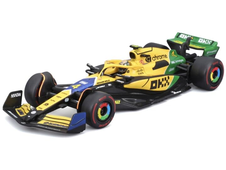 Macheta auto Mclaren MCL 38 #4 LANDO NORRIS 4th MONACO GP - SENNA 30th ANNIVERSARY LIVERY 2024 1:43 Bburago Signature
