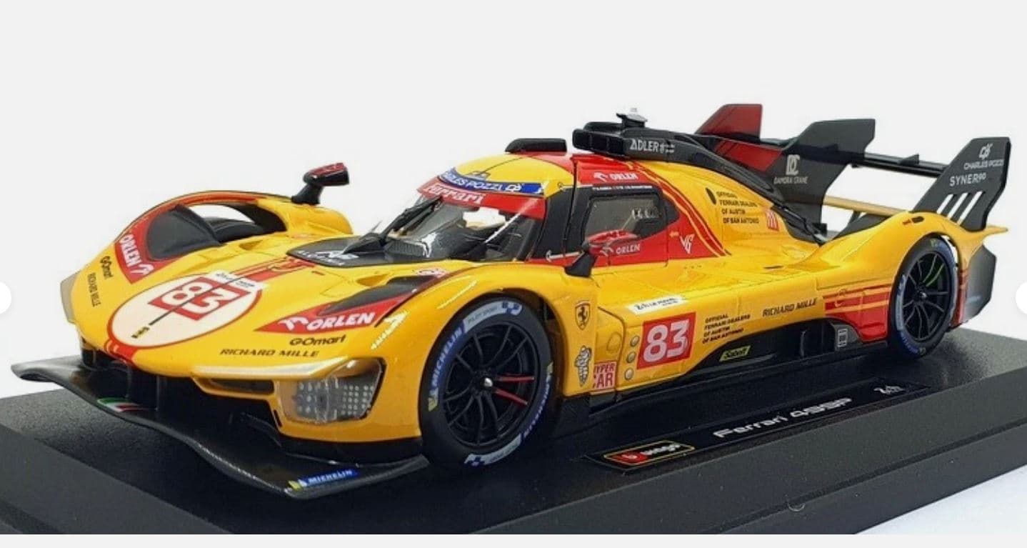 Macheta auto Ferrari 499P #83 Le Mans 2024 1:24 Bburago