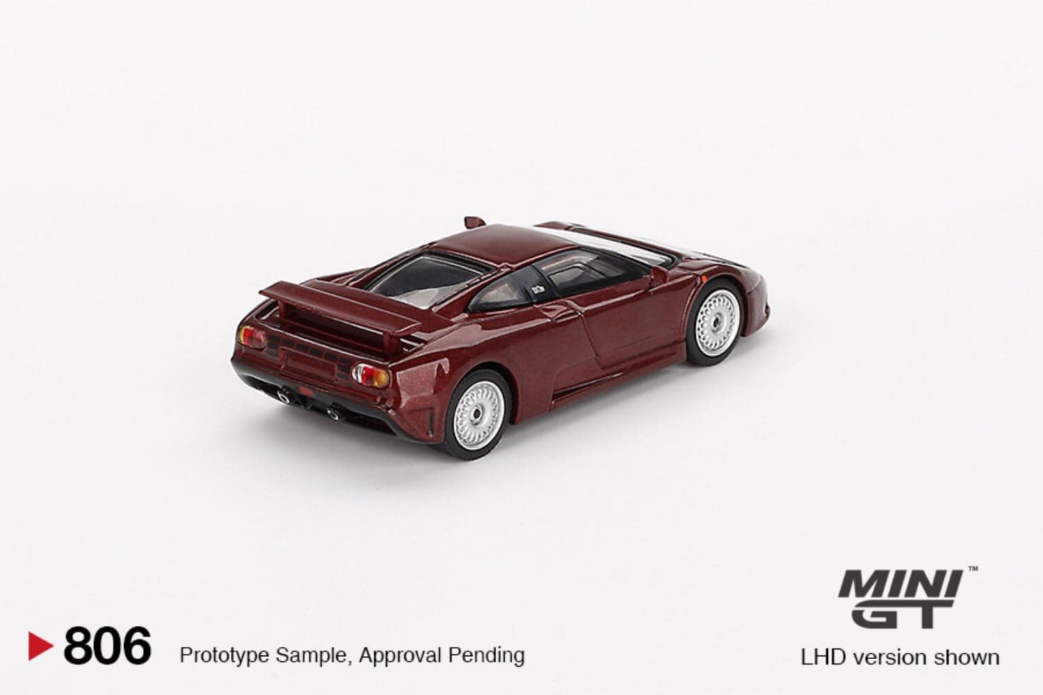 Macheta auto Bugatti EB110 GT Dark Red Metallic 1995 (LHD) 1:64 MIniGT - 2