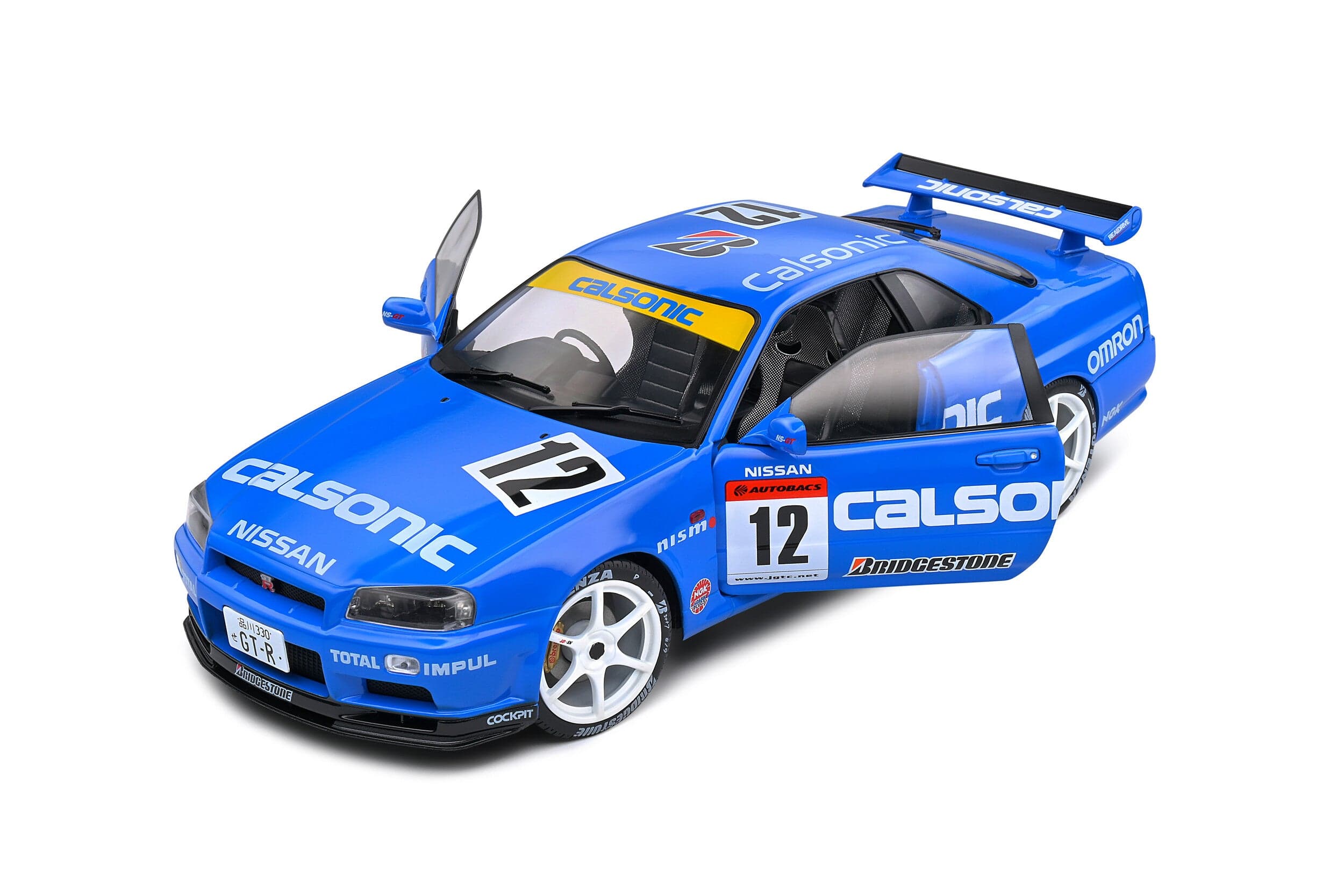 Macheta auto Nissan GT-R (R34) Streetfighter Calsonic Tribute  (2000) 1:18 Solido - 4