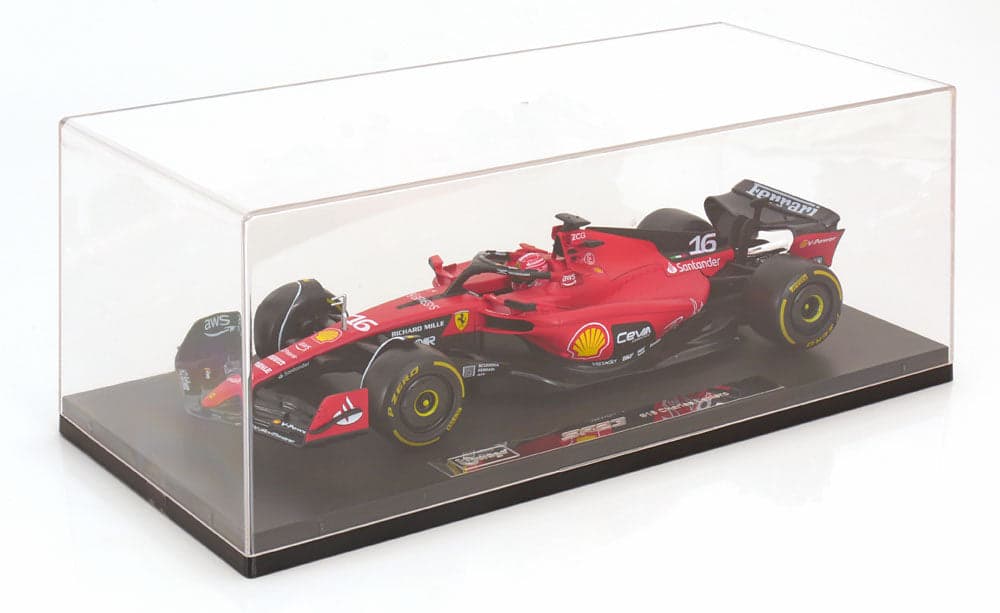 Macheta auto Ferrari SF23 #16 Formula 1 2023 Charles Leclerc cu vitrina inclusa  1:18 Bburago - 3