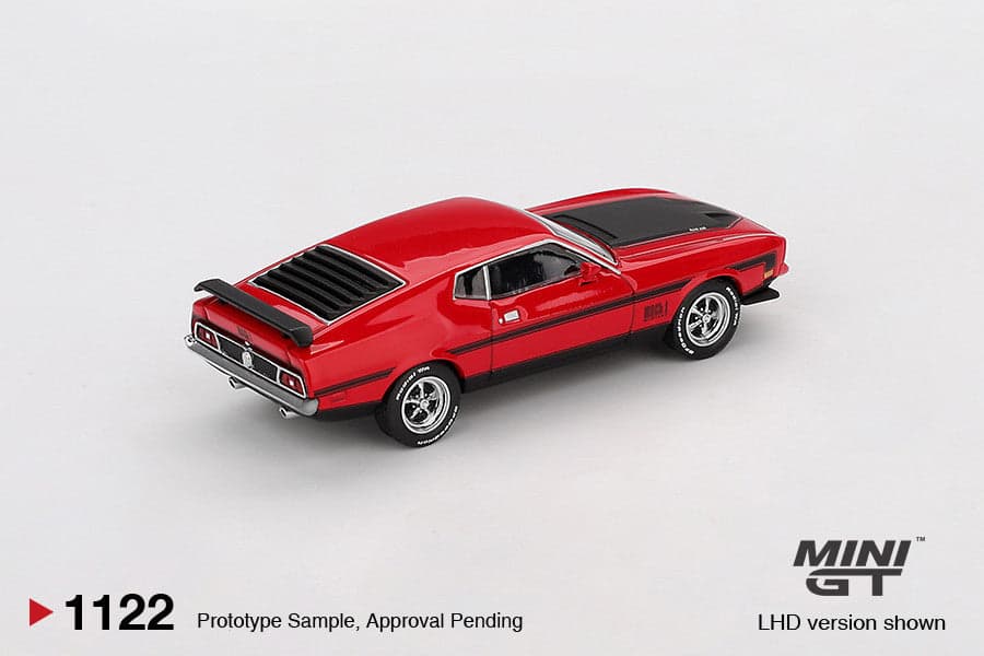 Macheta auto Ford Mustang Mach 1 Race Red 1971 (LHD) 1:64 MIniGT - 2